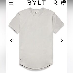 Men's Gray BYLT Lux T-Shirt XL light gray curved tee shirt